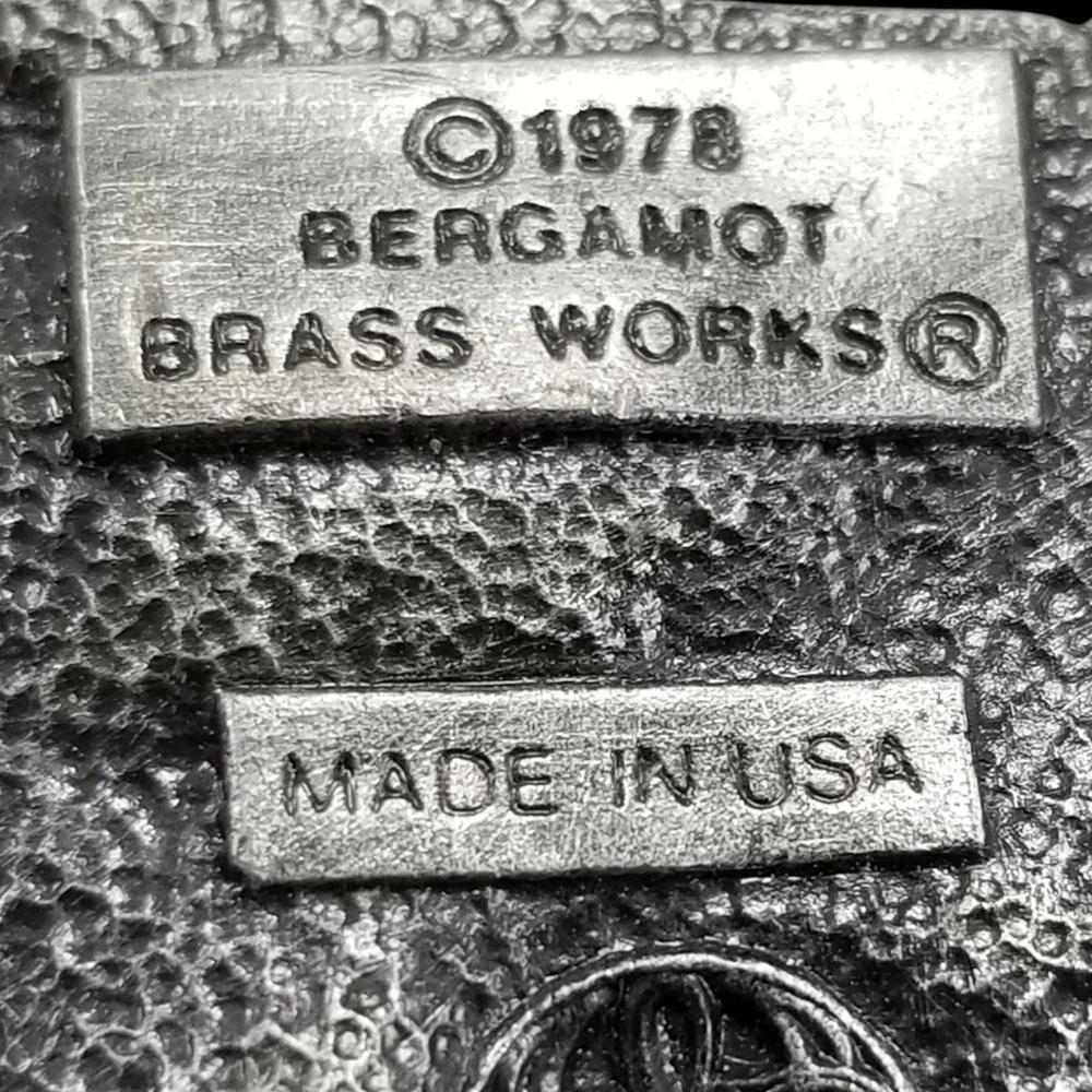 Vintage 1978 Bergamot Brass Works Fire Truck Belt Buckle‎ | Collectible Pewter